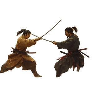 Samurai Duel V4 Vinyl Car Decal Sticker – Waterproof & UV-Resistant 8"