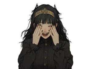 Occultist Anime Girl Vinyl Car Decal Sticker – Waterproof & UV-Resistant 8"