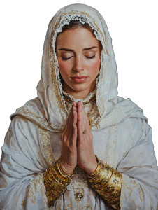 Human Priestess Painting Vinyl Car Decal Sticker – Waterproof & UV-Resistant 8"