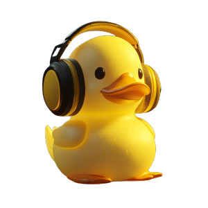 Rubber Duck Headphones Vinyl Car Decal Sticker – Waterproof & UV-Resistant 8"