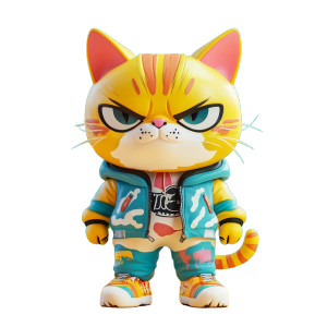 Chibi Tabby Cat Vinyl Car Decal Sticker – Waterproof & UV-Resistant 8"