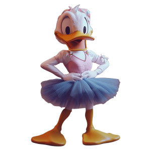 Donald Duck In Tutu Vinyl Car Decal Sticker – Waterproof & UV-Resistant 8"