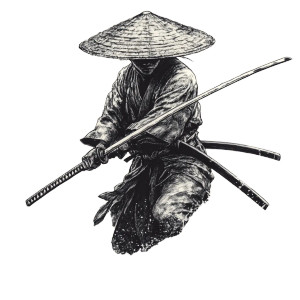 Samurai On Water Vinyl Car Decal Sticker – Waterproof & UV-Resistant 8" Samurai On Water Vinyl Car Decal Sticker – Waterproof & UV-Resistant 8"