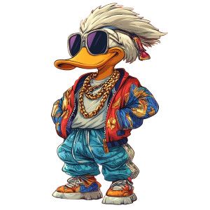 Rich Cartoon Duck Vinyl Car Decal Sticker – Waterproof & UV-Resistant 8"