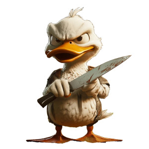 Angry Duck Knife Vinyl Car Decal Sticker – Waterproof & UV-Resistant 8"