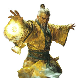 Taoist Priest Casting Vinyl Car Decal Sticker – Waterproof & UV-Resistant 8"