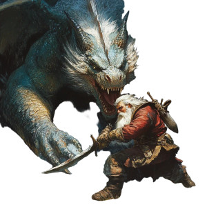 Dwarf Vs Dragon Vinyl Car Decal Sticker – Waterproof & UV-Resistant 8"