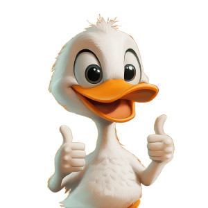 Duck Thumbs Up Vinyl Car Decal Sticker – Waterproof & UV-Resistant 8"