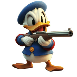 Donald Duck Sharpshooter Vinyl Car Decal Sticker – Waterproof & UV-Resistant 8"