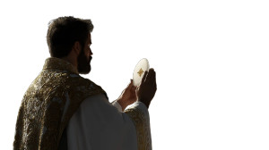 Priest Raising Host Vinyl Car Decal Sticker – Waterproof & UV-Resistant 8"