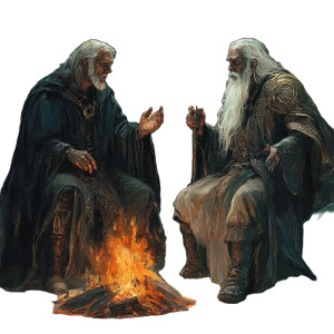 Old Wizards Conversing Vinyl Car Decal Sticker – Waterproof & UV-Resistant 8"