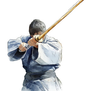 Kendo Bamboo Sword Vinyl Car Decal Sticker – Waterproof & UV-Resistant 8"