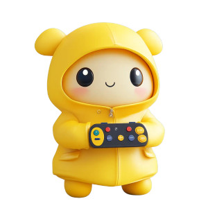 Kawaii Raincoat Joystick Vinyl Car Decal Sticker – Waterproof & UV-Resistant 8"