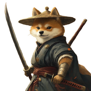 Chivalrous Shiba Inu Vinyl Car Decal Sticker – Waterproof & UV-Resistant 8"