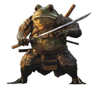 Armored Frog Samurai Vinyl Car Decal Sticker – Waterproof & UV-Resistant 8"