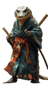 Ronin Crocodile Warrior Vinyl Car Decal Sticker – Waterproof & UV-Resistant 8"