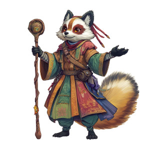 Tanuki Druid Vinyl Car Decal Sticker – Waterproof & UV-Resistant 8"