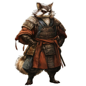 Tanuki Warrior Vinyl Car Decal Sticker – Waterproof & UV-Resistant 8"