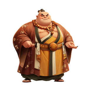 Demon Monk Character Vinyl Car Decal Sticker – Waterproof & UV-Resistant 8"