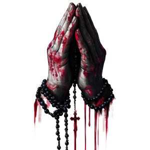 Praying Hands Rosary V8 Vinyl Car Decal Sticker – Waterproof & UV-Resistant 8"