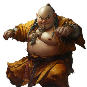 Fat Kung Fu Monk Vinyl Car Decal Sticker – Waterproof & UV-Resistant 8"