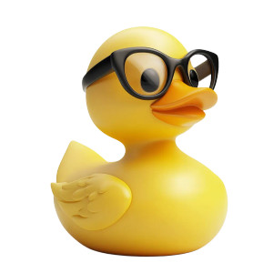 Yellow Duckling Glasses Vinyl Car Decal Sticker – Waterproof & UV-Resistant 8"