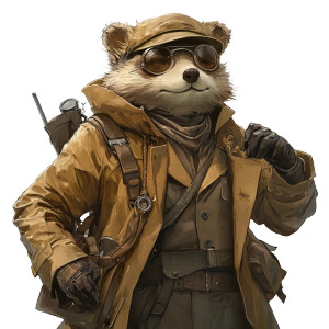 Tanuki Detective Vinyl Car Decal Sticker – Waterproof & UV-Resistant 8"