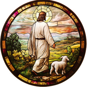 Stained Glass Jesus V3 Vinyl Car Decal Sticker – Waterproof & UV-Resistant 8"