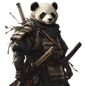 Panda Samurai Vinyl Car Decal Sticker – Waterproof & UV-Resistant 8"