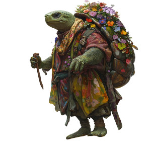 Mysterious Turtle Monk Vinyl Car Decal Sticker – Waterproof & UV-Resistant 8"