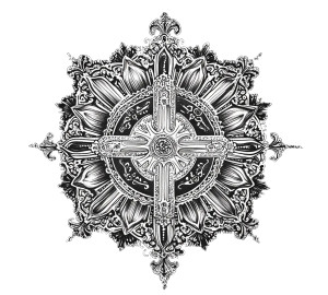 Intricate Cross Mandala Vinyl Car Decal Sticker – Waterproof & UV-Resistant 8"