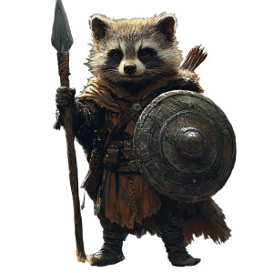 Racoon Druid Vinyl Car Decal Sticker – Waterproof & UV-Resistant 8"