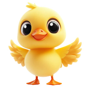 Cheerful Yellow Duckling Vinyl Car Decal Sticker – Waterproof & UV-Resistant 8"