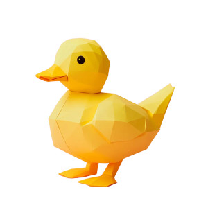 Yellow Paper Duck Vinyl Car Decal Sticker – Waterproof & UV-Resistant 8"