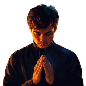 Praying Young Priest Vinyl Car Decal Sticker – Waterproof & UV-Resistant 8" Praying Young Priest Vinyl Car Decal Sticker – Waterproof & UV-Resistant 8"