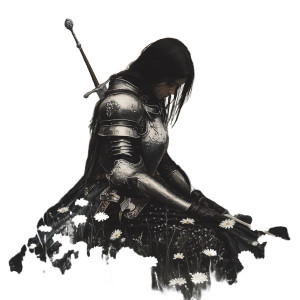 Gloomy Knight Vinyl Car Decal Sticker – Waterproof & UV-Resistant 8"