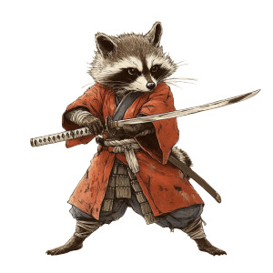 Ronin Raccoon Warrior Vinyl Car Decal Sticker – Waterproof & UV-Resistant 8" Ronin Raccoon Warrior Vinyl Car Decal Sticker – Waterproof & UV-Resistant 8"