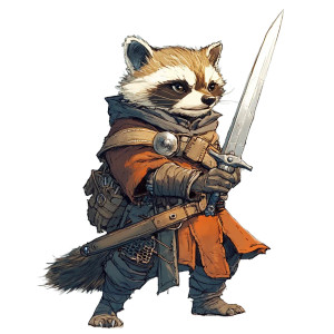 Raccoon Barbarian Vinyl Car Decal Sticker – Waterproof & UV-Resistant 8"