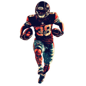 Football Player Design Vinyl Car Decal Sticker – Waterproof & UV-Resistant 8"