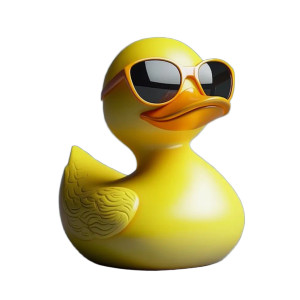 Rubber Duck Sunglasses Vinyl Car Decal Sticker – Waterproof & UV-Resistant 8"