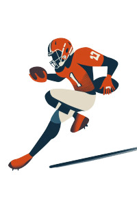 Cartoon Football Player Vinyl Car Decal Sticker – Waterproof & UV-Resistant 8"