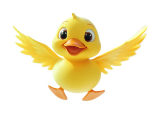 Yellow Duck Flying Vinyl Car Decal Sticker – Waterproof & UV-Resistant 8"