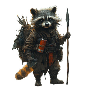 Crazed Raccoon Warrior Vinyl Car Decal Sticker – Waterproof & UV-Resistant 8"