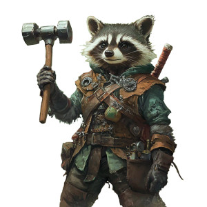 Tinkering Raccoon Artisan Vinyl Car Decal Sticker – Waterproof & UV-Resistant 8"