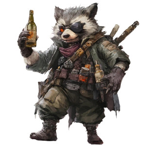 Tanuki Bartender Vinyl Car Decal Sticker – Waterproof & UV-Resistant 8"