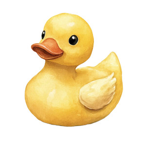 Rubber Duck Watercolor Vinyl Car Decal Sticker – Waterproof & UV-Resistant 8"