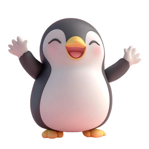 Cheerful Fluffy Penguin Vinyl Car Decal Sticker – Waterproof & UV-Resistant 8" Cheerful Fluffy Penguin Vinyl Car Decal Sticker – Waterproof & UV-Resistant 8"