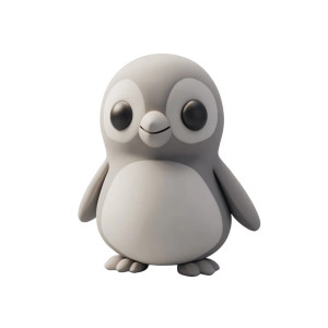 Chibi Penguin Sculpt Vinyl Car Decal Sticker – Waterproof & UV-Resistant 8"