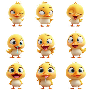 Duck Emoji Sheet Vinyl Car Decal Sticker – Waterproof & UV-Resistant 8"
