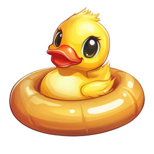 Yellow Duck Cartoon Vinyl Car Decal Sticker – Waterproof & UV-Resistant 8"